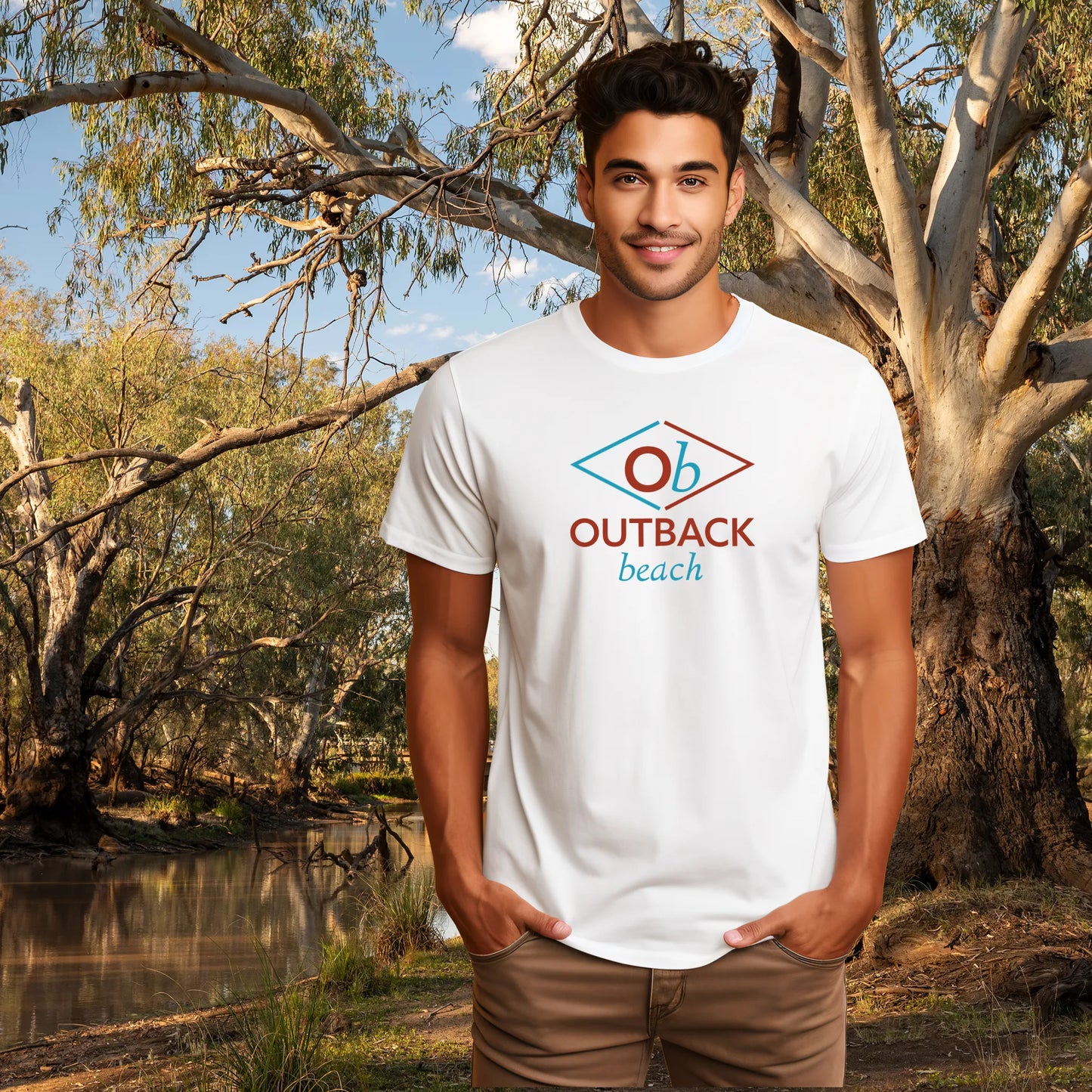 OUTBACK beach Premium Cotton T-Shirt