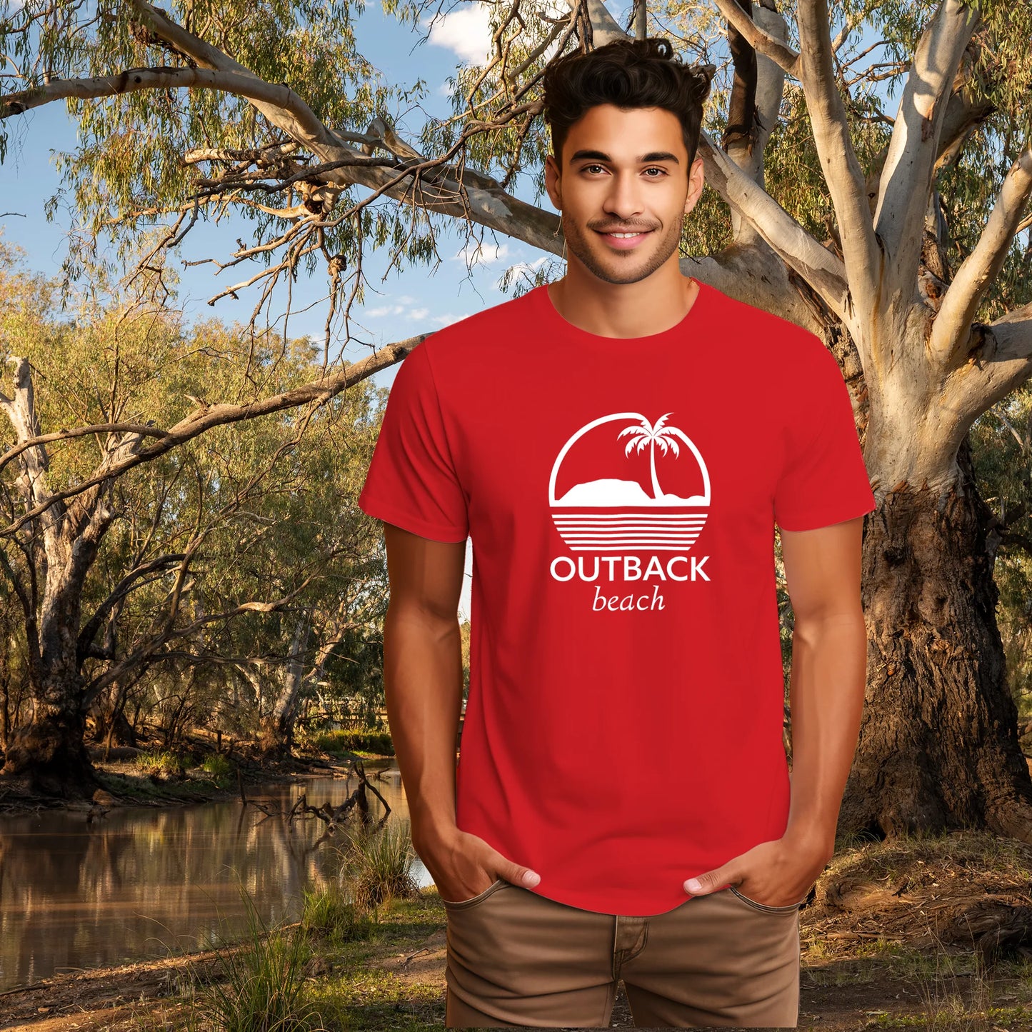 OUTBACK beach Premium Cotton T-Shirt