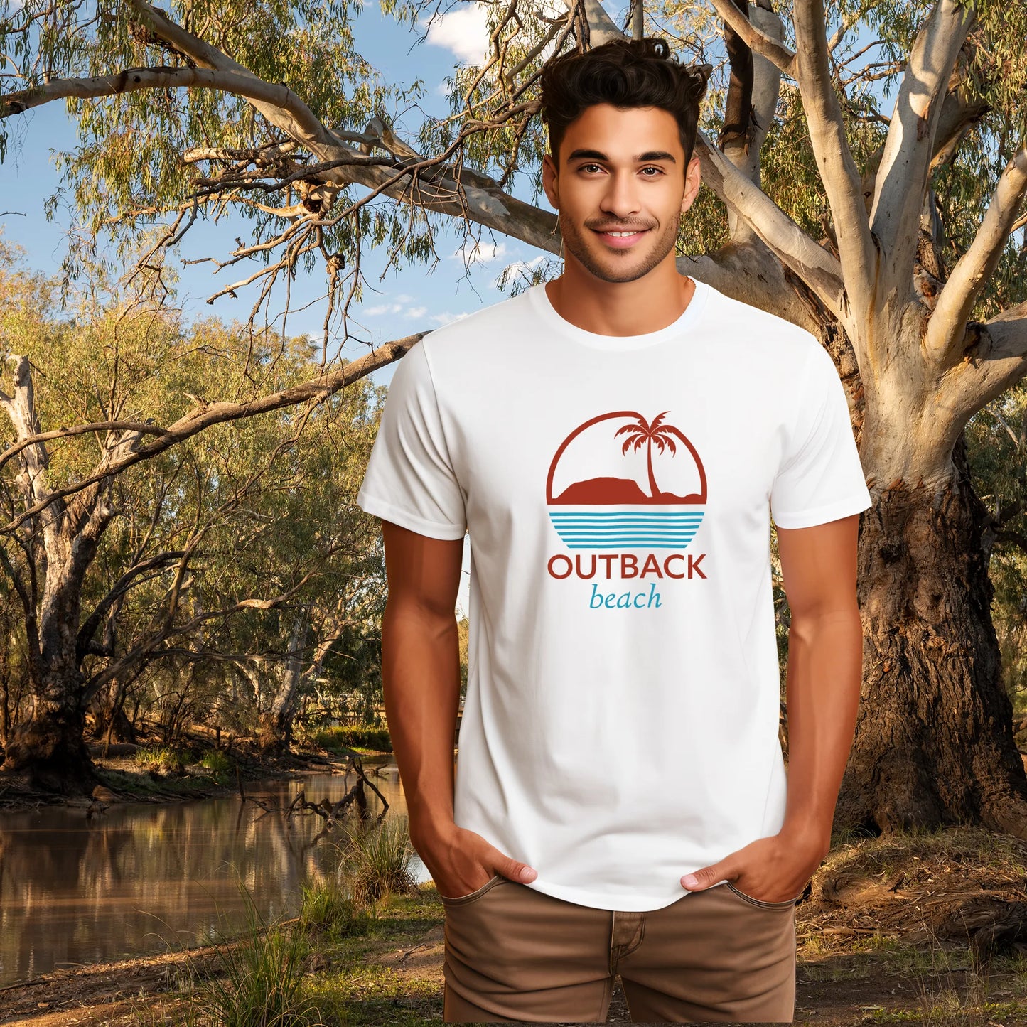 OUTBACK beach Premium Cotton T-Shirt