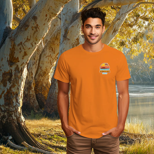 OUTBACK beach Premium Cotton T-Shirt 70's Logo Design