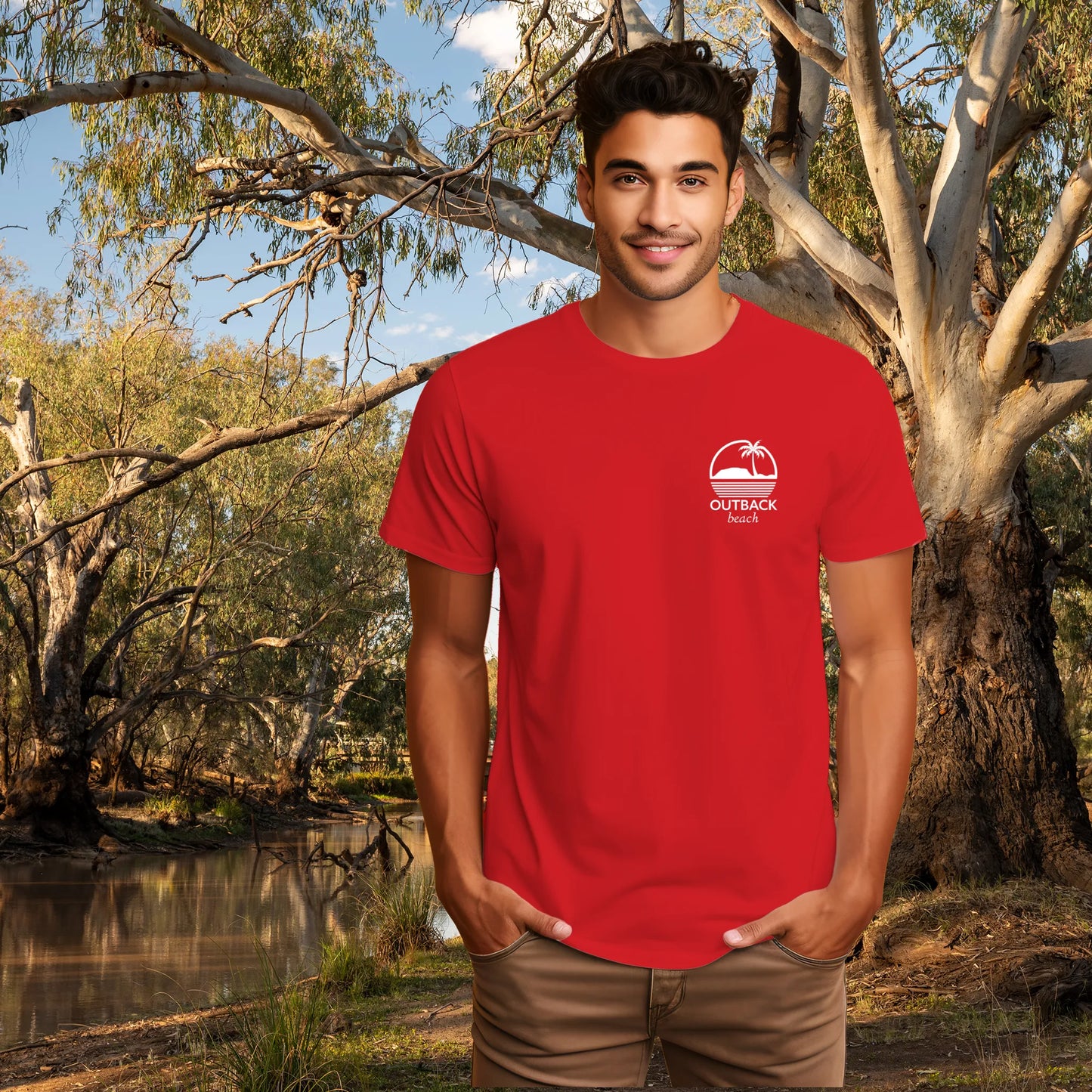 OUTBACK beach Premium Cotton T-Shirt